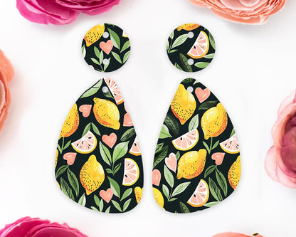 Lemon Teardrop Earrings Blanks