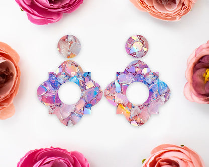 Pastel Geode Geometric Earrings Blanks
