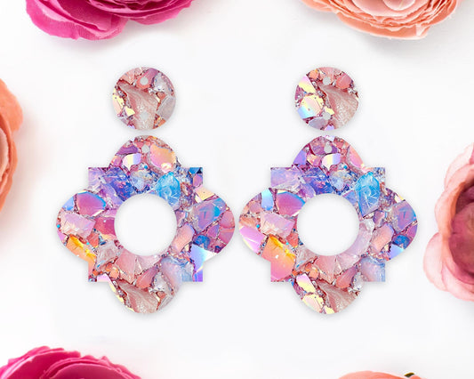 Pastel Geode Geometric Earrings Blanks