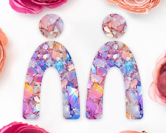 Pastel Geode Arch Earrings Blanks