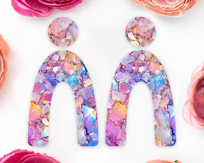 Pastel Geode Arch Earrings Blanks