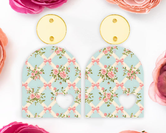 Vintage Flowers Arch Earrings Blanks