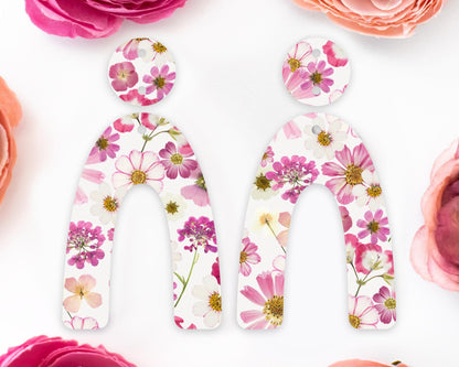Pressed Flowers Arch Earrings Blanks