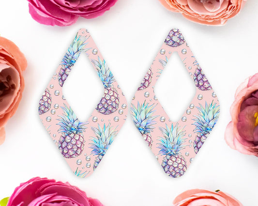 Pastel Pineapple Diamond Teardrop Earrings Blanks