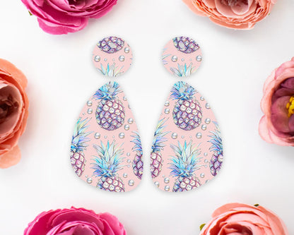 Pastel Pineapple Teardrop Earrings Blanks