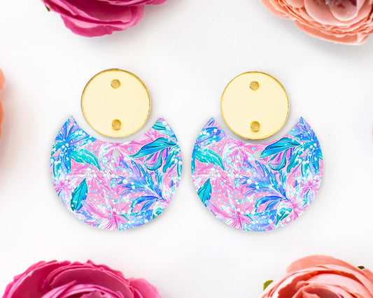 Pearls & Flowers Circle Drop Earrings Blanks
