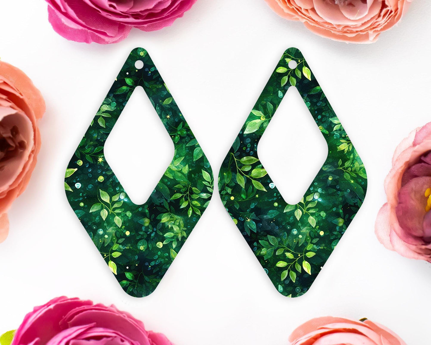 Leaves Teardrop Earrings Blanks