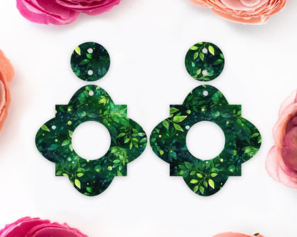 Leaves Geometric Acrylic Earrings Blanks