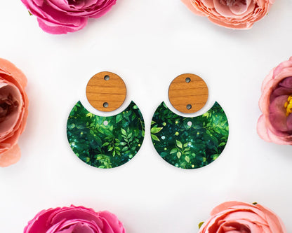 Leaves Circle Drop Earrings Blanks