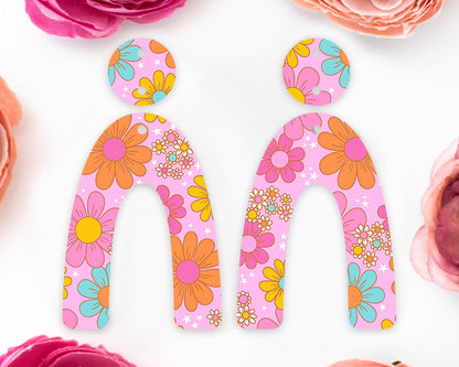 Retro Flowers Arch Earrings Blanks