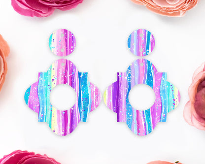 Pastel Stripes Geometric Earrings Blanks