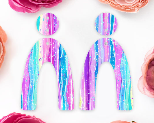 Pastel Stripes Arch Earrings Blanks