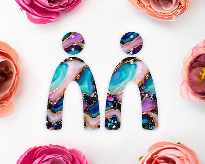 Gem Agate Arch Earrings Blanks