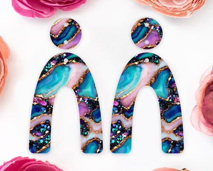 Gem Agate Arch Earrings Blanks