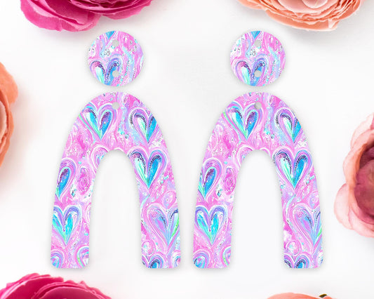 Pastel Hearts Arch Earrings Blanks