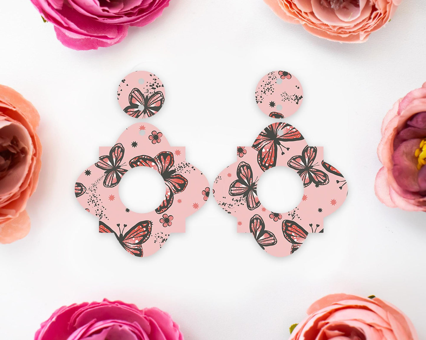 Butterfly Neutral Geometric Earrings Blanks