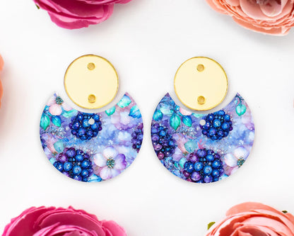Berries & Flowers Circle Drop Earrings Blanks
