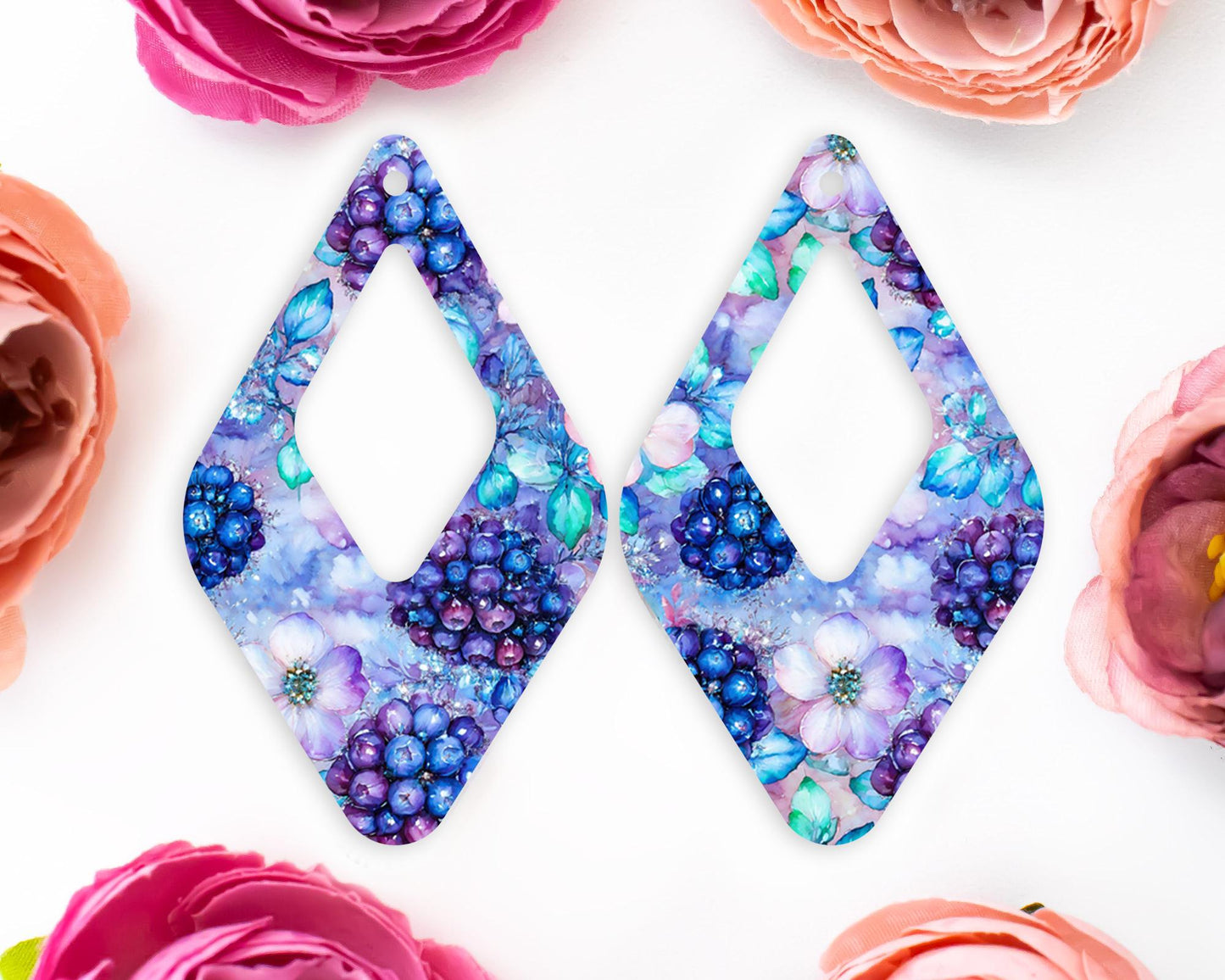 Berries & Flowers Diamond Earrings Blanks