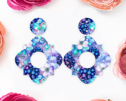Berries & Flowers Geometric Earrings Blanks