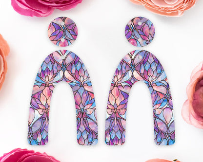Pastel Stained Glass Arch Earrings Blanks