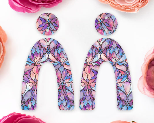 Pastel Stained Glass Arch Earrings Blanks