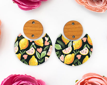 Lemon Circle Drop Earrings Blanks