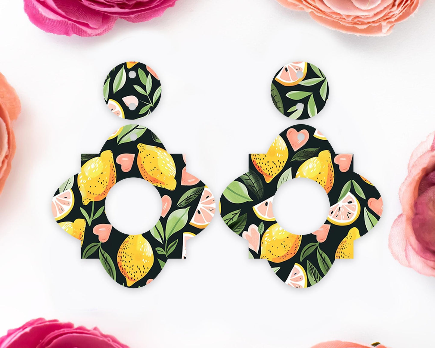 Lemon Geometric Earrings Blanks