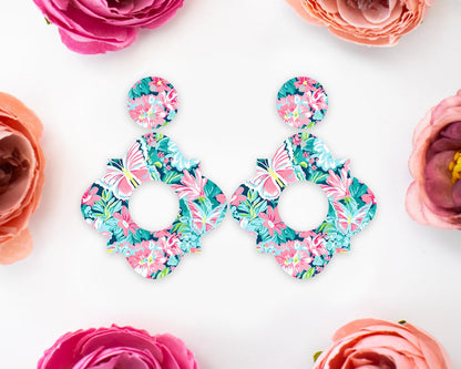 Butterfly Pastel Geometric Earrings Blanks