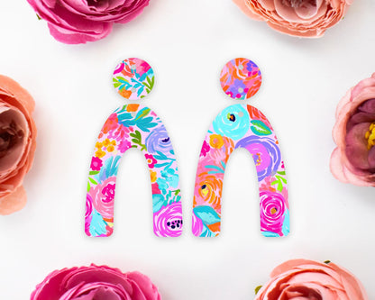 Preppy Flowers Arch Earrings Blanks