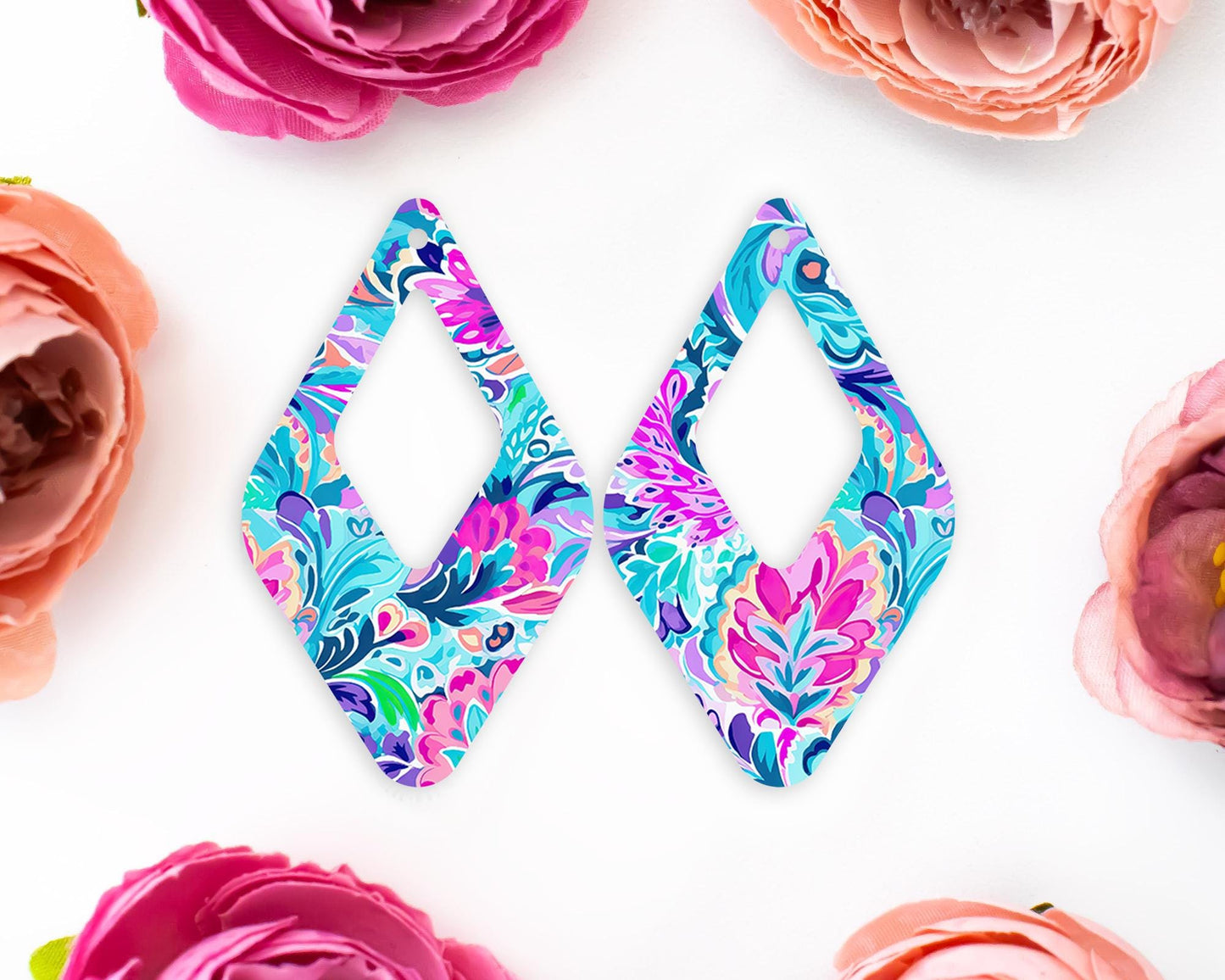 Paisley Diamond Teardrop Earrings Blanks