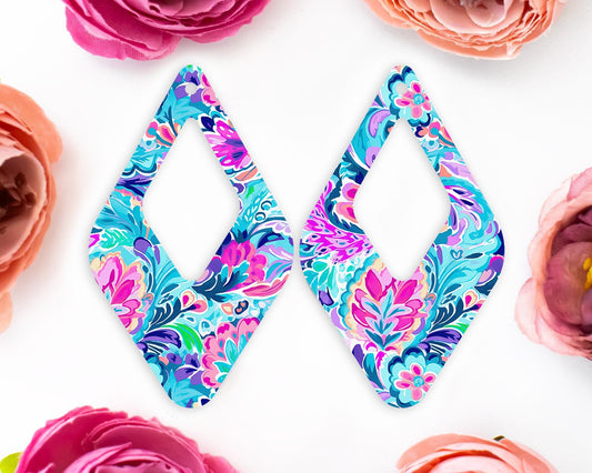 Paisley Diamond Teardrop Earrings Blanks