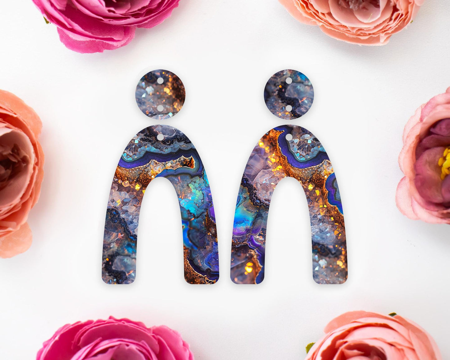 Geode Teardrop Earrings Blanks