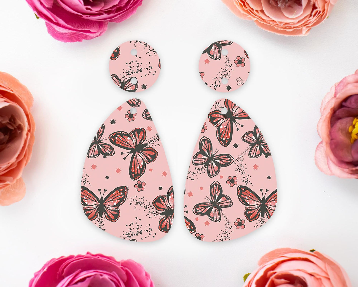 Butterfly Neutral Teardrop Earrings Blanks