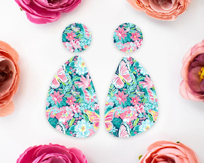 Butterfly Pastel Teardrop Earrings Blanks
