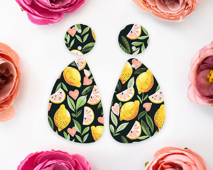 Lemon Teardrop Earrings Blanks