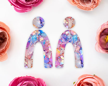 Pastel Geode Arch Earrings Blanks