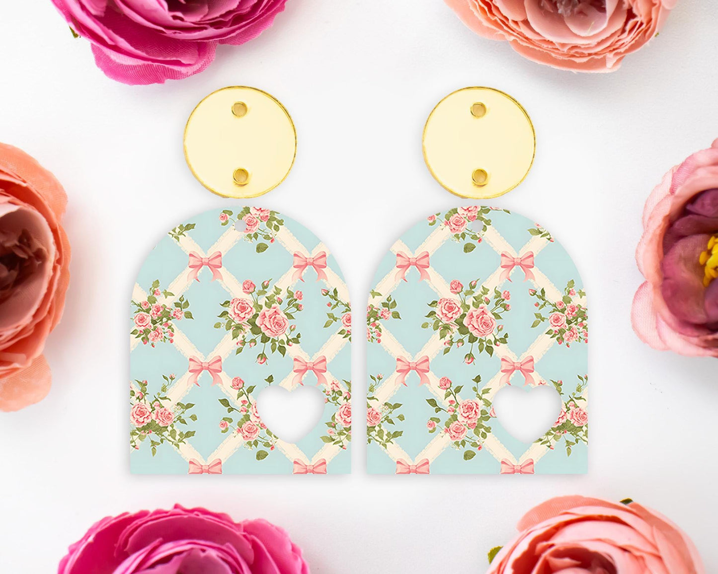 Vintage Flowers Arch Earrings Blanks
