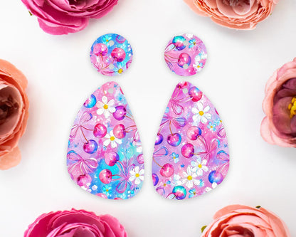Cherries Teardrop Earrings Blanks