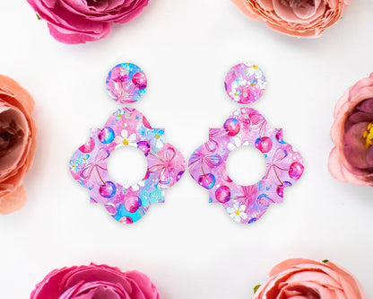 Cherries Geometric Earrings Blanks