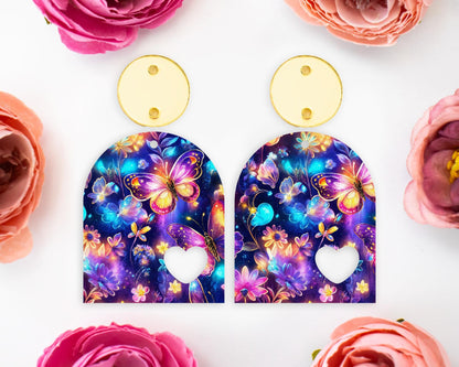 Whimsical Butterfly Heart Arch Earrings Blanks