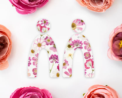 Pressed Flowers Arch Earrings Blanks