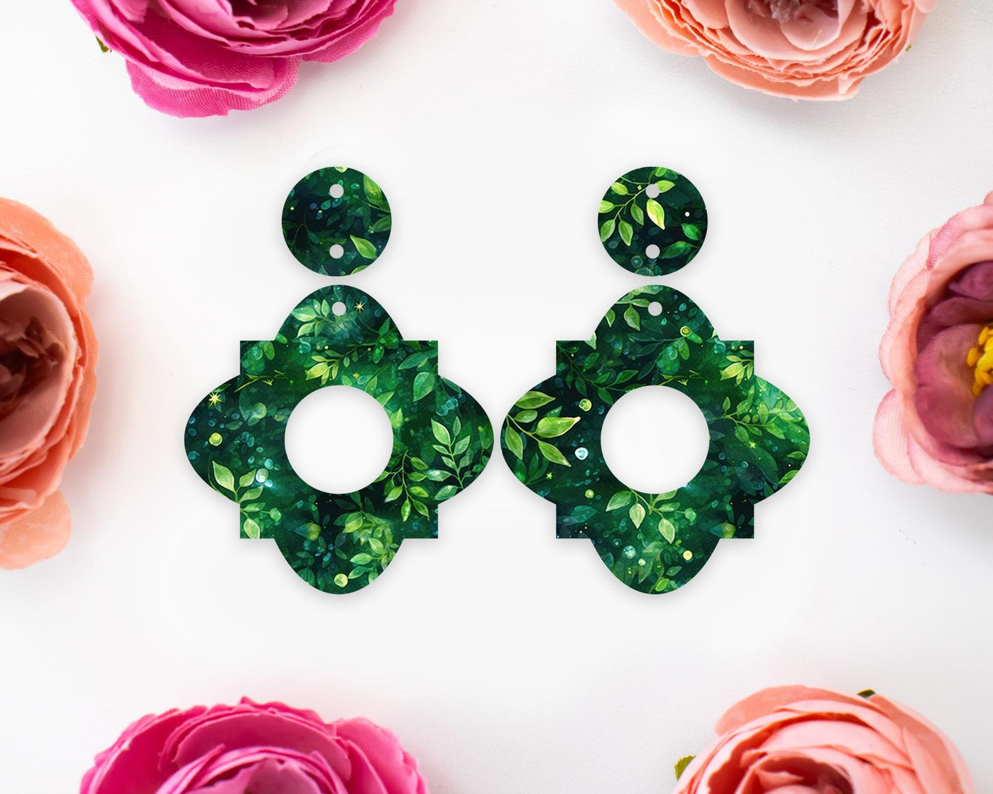 Leaves Geometric Acrylic Earrings Blanks