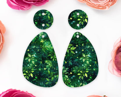 Leaves Teardrop Earrings Blanks