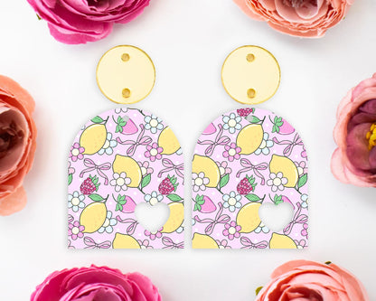 Coquette Fruits Heart Arch Earrings Blanks