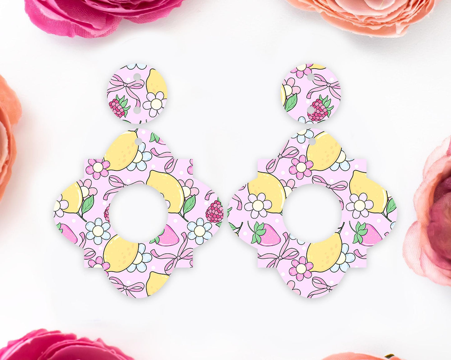 Coquette Fruits Geometric Earrings Blanks