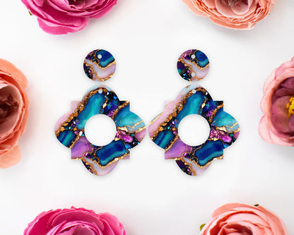 Gem Agate Geometric Earrings Blanks