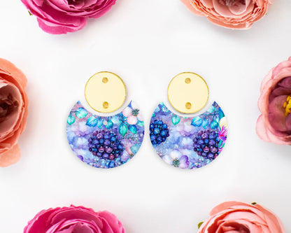 Berries & Flowers Circle Drop Earrings Blanks