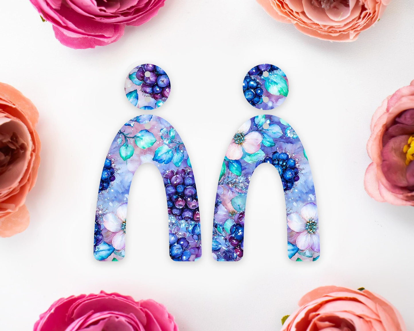Berries & Flowers Arch Earrings Blanks