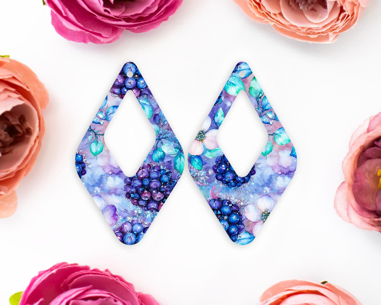 Berries & Flowers Diamond Earrings Blanks