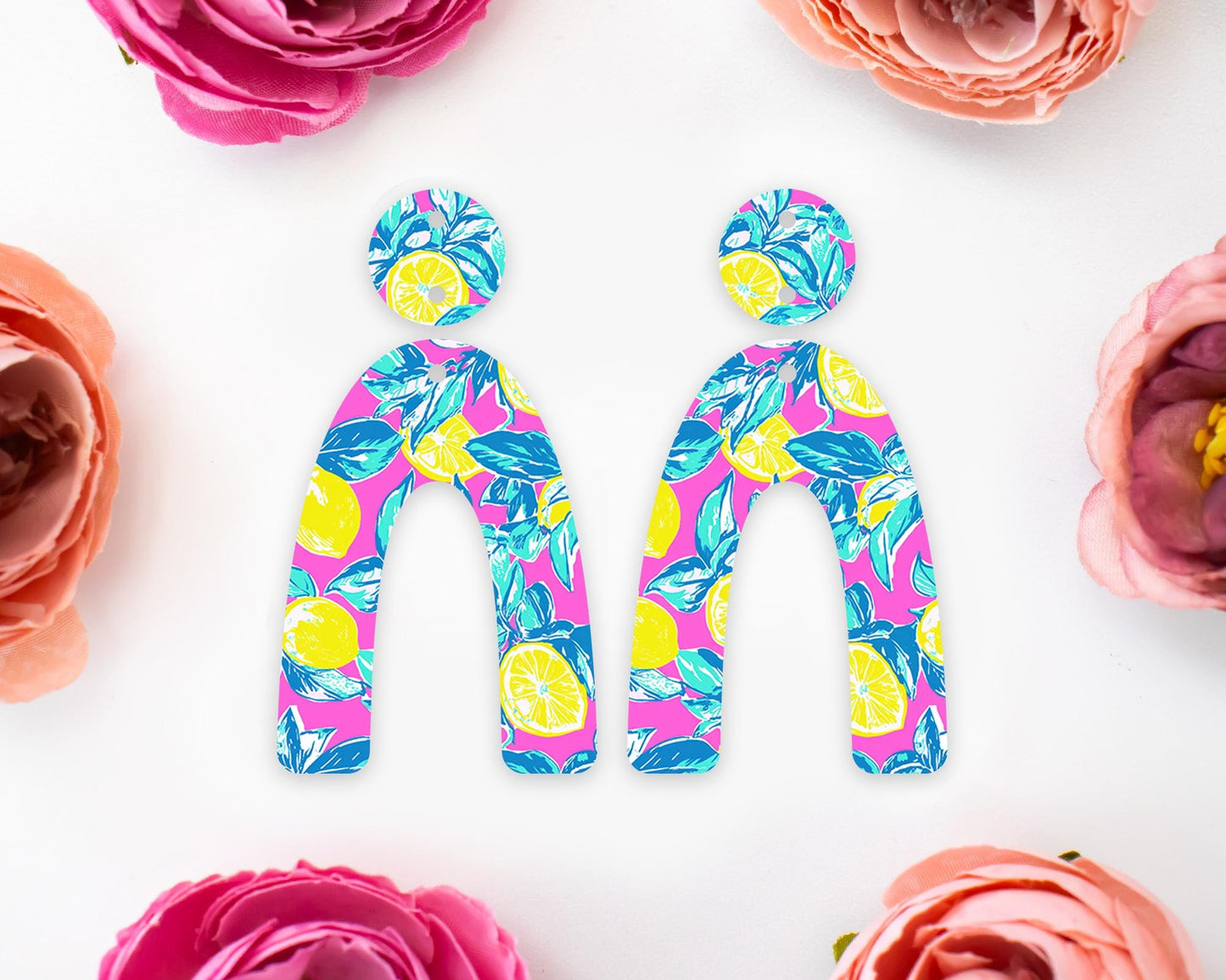 Preppy Lemon Arch Earrings Blanks